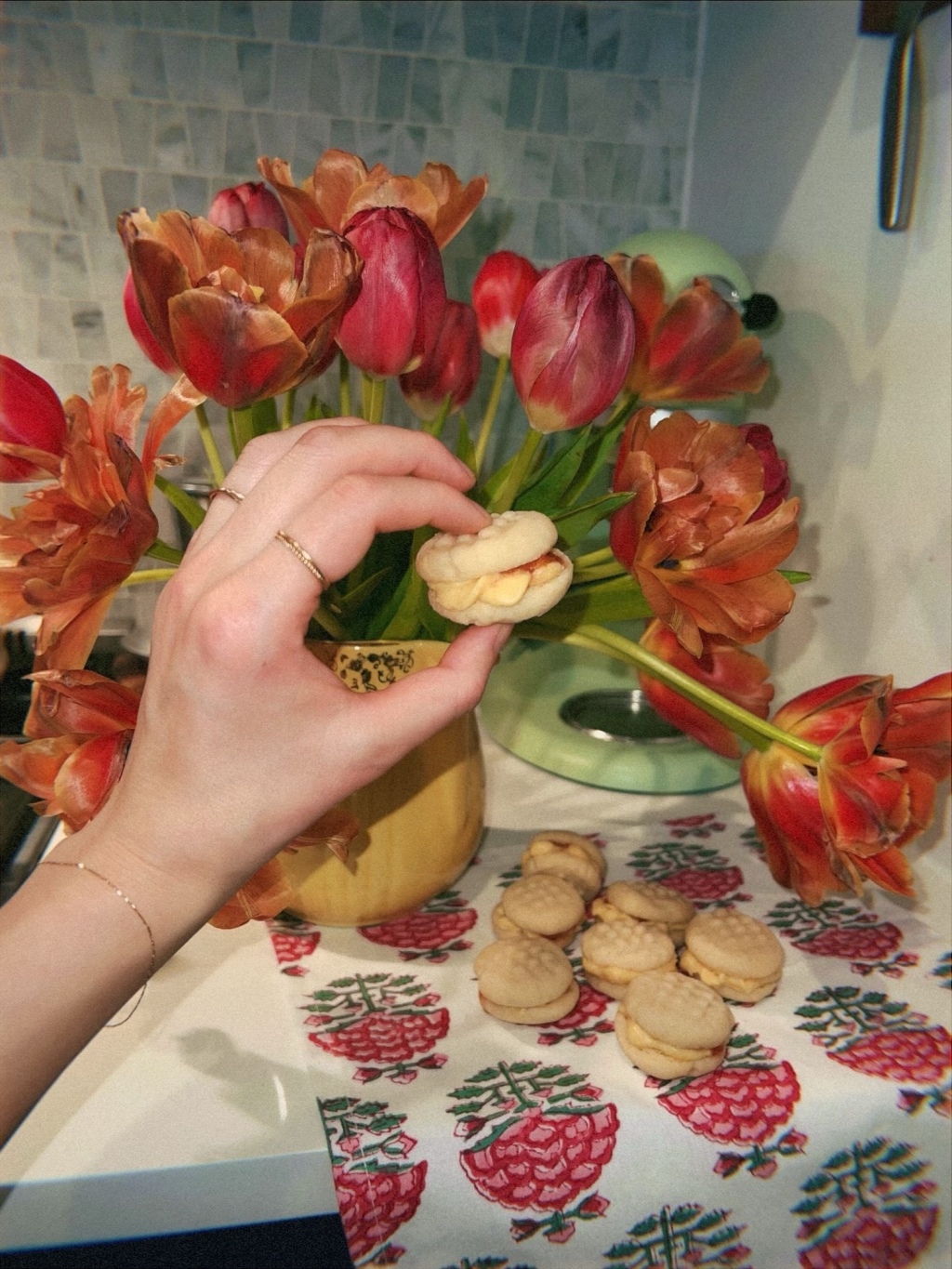 lessons in recipe development: salted duck egg yolk + guava jam sandwich cookies